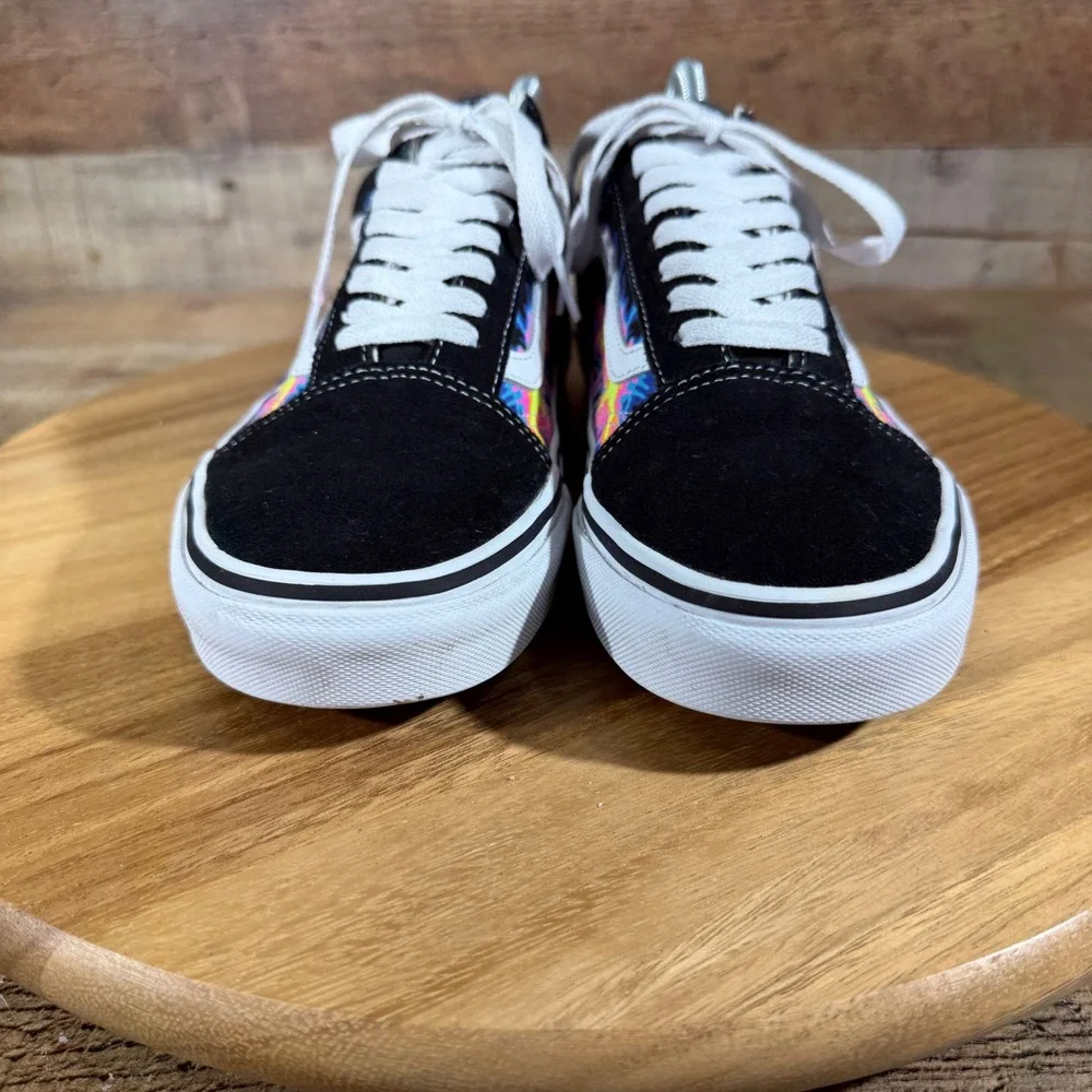 Vans Sneakers Men 8 Women 9.5 Black Lightning Suede Canvas Skate Shoes 751505
